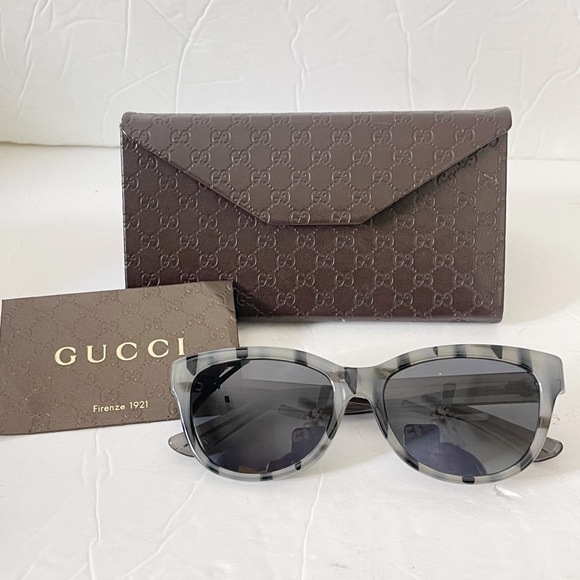 Gucci GG 3758/F Gray Square Tinted Unisex Sunglasses New